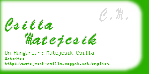 csilla matejcsik business card